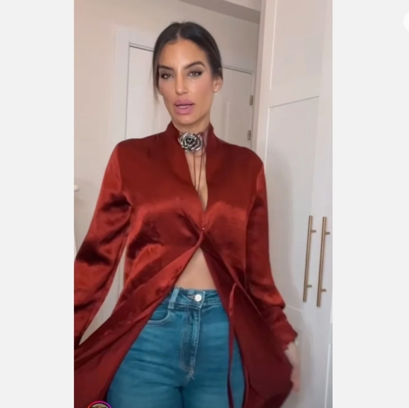 ๐๐ NWT Zara Satin Kimono Midi Wrap Dress Dark Orange ZW Collection Size M - Picture 5 of 16